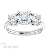 Round Cut Forever One Moissanite Engagement Ring #GTJ953-round-fo-w