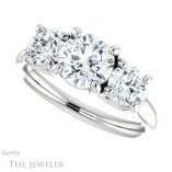 Round Cut Forever One Moissanite Engagement Ring #GTJ953-round-fo-w