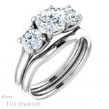 Round Cut Forever One Moissanite Engagement Ring #GTJ953-round-fo-w