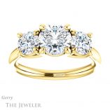 Round Cut Forever One Moissanite Engagement Ring #GTJ953-round-fo-y