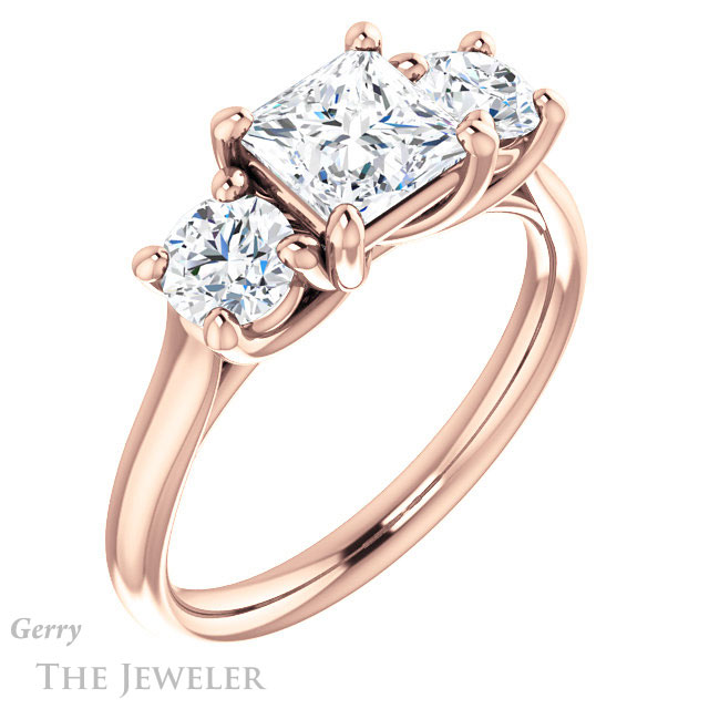 Princess Cut Forever One Moissanite Engagement Ring #GTJ953-square-fo-r