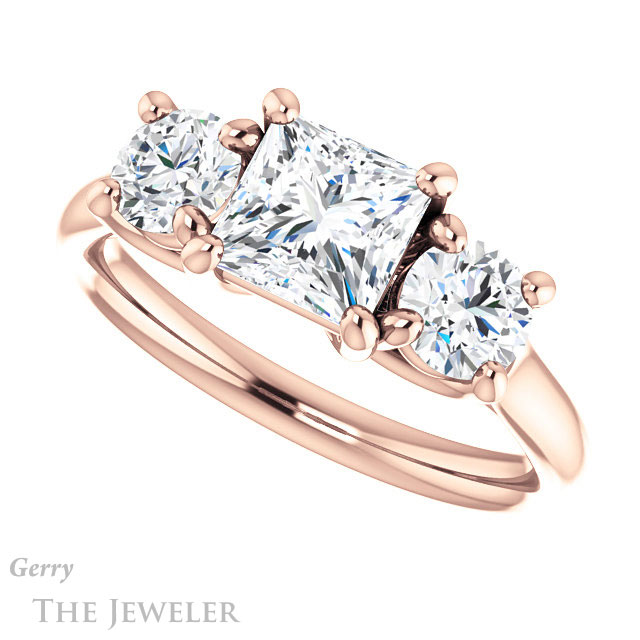 Princess Cut Forever One Moissanite Engagement Ring #GTJ953-square-fo-r