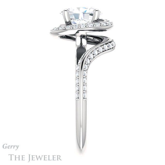 Oval Shaped Forever One Moissanite Engagement Ring #GTJ954-oval-fo-w | Gerry The Jeweler Oval Shaped Forever One Moissanite Engagement Ring #GTJ954-oval-fo-w