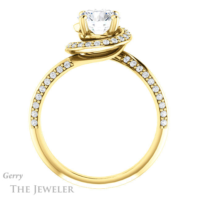 Round Cut Forever One Moissanite Engagement Ring #GTJ954-round-fo-y | Gerry The Jeweler Round Cut Forever One Moissanite Engagement Ring #GTJ954-round-fo-y