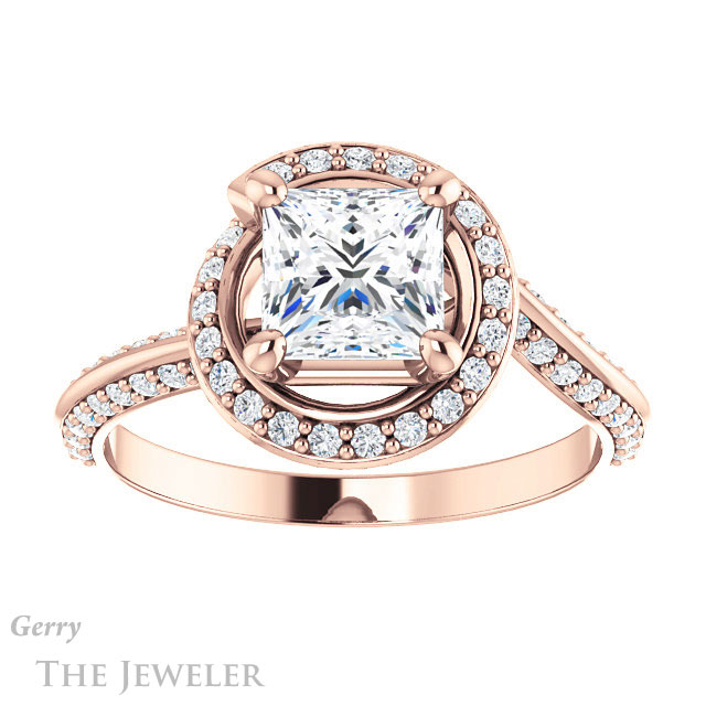 Princess Cut Forever One Moissanite Engagement Ring #GTJ954-square-fo-r | Gerry The Jeweler Princess Cut Forever One Moissanite Engagement Ring #GTJ954-square-fo-r