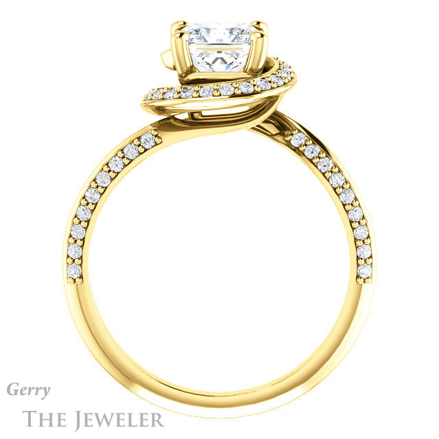 Princess Cut Forever One Moissanite Engagement Ring #GTJ954-square-fo-y | Gerry The Jeweler Princess Cut Forever One Moissanite Engagement Ring #GTJ954-square-fo-y