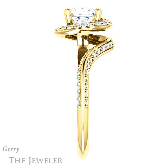 Princess Cut Forever One Moissanite Engagement Ring #GTJ954-square-fo-y | Gerry The Jeweler Princess Cut Forever One Moissanite Engagement Ring #GTJ954-square-fo-y