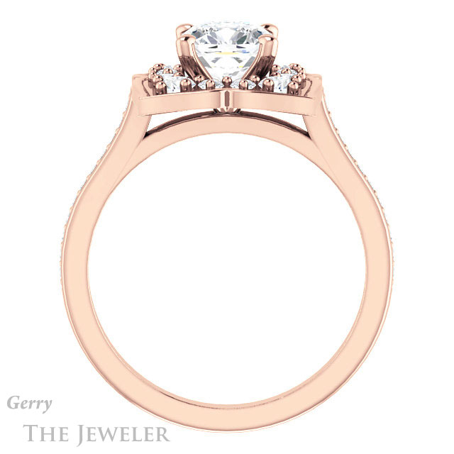 Cushion Cut Forever One Moissanite Engagement Ring #GTJ955-cushion-fo-r | Gerry The Jeweler Cushion Cut Forever One Moissanite Engagement Ring #GTJ955-cushion-fo-r