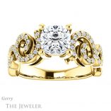 Cushion Cut Forever One Moissanite Engagement Ring #GTJ956-cushion-fo-y 1 Cushion Cut Forever One Moissanite Engagement Ring #GTJ956-cushion-fo-y