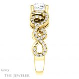 Cushion Cut Forever One Moissanite Engagement Ring #GTJ956-cushion-fo-y 3 Cushion Cut Forever One Moissanite Engagement Ring #GTJ956-cushion-fo-y