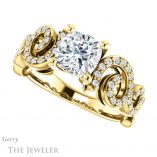Cushion Cut Forever One Moissanite Engagement Ring #GTJ956-cushion-fo-y 5 Cushion Cut Forever One Moissanite Engagement Ring #GTJ956-cushion-fo-y