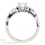 Emerald Cut Forever One Moissanite Engagement Ring #GTJ956-emerald-fb-w 2 Emerald Cut Forever Brilliant Moissanite Engagement Ring #GTJ956-emerald-fb-w