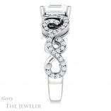 Emerald Cut Forever One Moissanite Engagement Ring #GTJ956-emerald-fb-w 3 Emerald Cut Forever Brilliant Moissanite Engagement Ring #GTJ956-emerald-fb-w