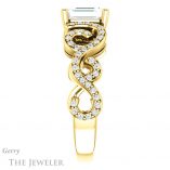 Emerald Cut Forever Brilliant Moissanite Engagement Ring #GTJ956-emerald-fb-y