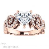 Heart Shaped Forever One Moissanite Engagement Ring #GTJ956-heart-fb-r 1 Heart Shaped Forever Brilliant Moissanite Engagement Ring #GTJ956-heart-fb-r