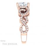 Heart Shaped Forever One Moissanite Engagement Ring #GTJ956-heart-fb-r 3 Heart Shaped Forever Brilliant Moissanite Engagement Ring #GTJ956-heart-fb-r