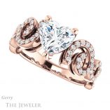 Heart Shaped Forever One Moissanite Engagement Ring #GTJ956-heart-fb-r 5 Heart Shaped Forever Brilliant Moissanite Engagement Ring #GTJ956-heart-fb-r