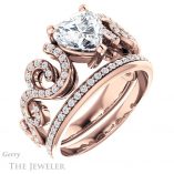 Heart Shaped Forever One Moissanite Engagement Ring #GTJ956-heart-fb-r 6 Heart Shaped Forever Brilliant Moissanite Engagement Ring #GTJ956-heart-fb-r