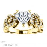 Heart Shaped Forever Brilliant Moissanite Engagement Ring #GTJ956-heart-fb-y