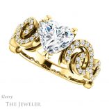 Heart Shaped Forever Brilliant Moissanite Engagement Ring #GTJ956-heart-fb-y