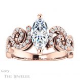 Marquise Cut Forever One Moissanite Engagement Ring #GTJ956-marquise-fb-r 1 Marquise Cut Forever Brilliant Moissanite Engagement Ring #GTJ956-marquise-fb-r