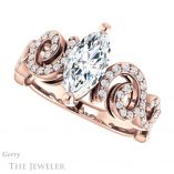 Marquise Cut Forever One Moissanite Engagement Ring #GTJ956-marquise-fb-r 5 Marquise Cut Forever Brilliant Moissanite Engagement Ring #GTJ956-marquise-fb-r
