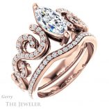 Marquise Cut Forever One Moissanite Engagement Ring #GTJ956-marquise-fb-r 6 Marquise Cut Forever Brilliant Moissanite Engagement Ring #GTJ956-marquise-fb-r
