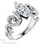 Marquise Cut Forever One Moissanite Engagement Ring #GTJ956-marquise-fb-w 4 Marquise Cut Forever Brilliant Moissanite Engagement Ring #GTJ956-marquise-fb-w