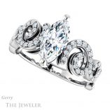 Marquise Cut Forever One Moissanite Engagement Ring #GTJ956-marquise-fb-w 5 Marquise Cut Forever Brilliant Moissanite Engagement Ring #GTJ956-marquise-fb-w