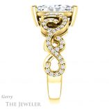 Marquise Cut Forever One Moissanite Engagement Ring #GTJ956-marquise-fb-y 3 Marquise Cut Forever Brilliant Moissanite Engagement Ring #GTJ956-marquise-fb-y
