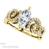 Marquise Cut Forever One Moissanite Engagement Ring #GTJ956-marquise-fb-y 5 Marquise Cut Forever Brilliant Moissanite Engagement Ring #GTJ956-marquise-fb-y