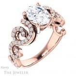 Oval Shaped Forever One Moissanite Engagement Ring #GTJ956-oval-fo-r