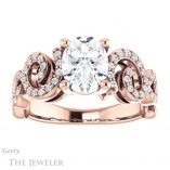 Oval Shaped Forever One Moissanite Engagement Ring #GTJ956-oval-fo-r