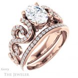 Oval Shaped Forever One Moissanite Engagement Ring #GTJ956-oval-fo-r