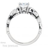 Oval Shaped Forever One Moissanite Engagement Ring #GTJ956-oval-fo-w 2 Oval Shaped Forever One Moissanite Engagement Ring #GTJ956-oval-fo-w