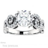 Oval Shaped Forever One Moissanite Engagement Ring #GTJ956-oval-fo-w 1 Oval Shaped Forever One Moissanite Engagement Ring #GTJ956-oval-fo-w