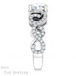 Oval Shaped Forever One Moissanite Engagement Ring #GTJ956-oval-fo-w 3 Oval Shaped Forever One Moissanite Engagement Ring #GTJ956-oval-fo-w