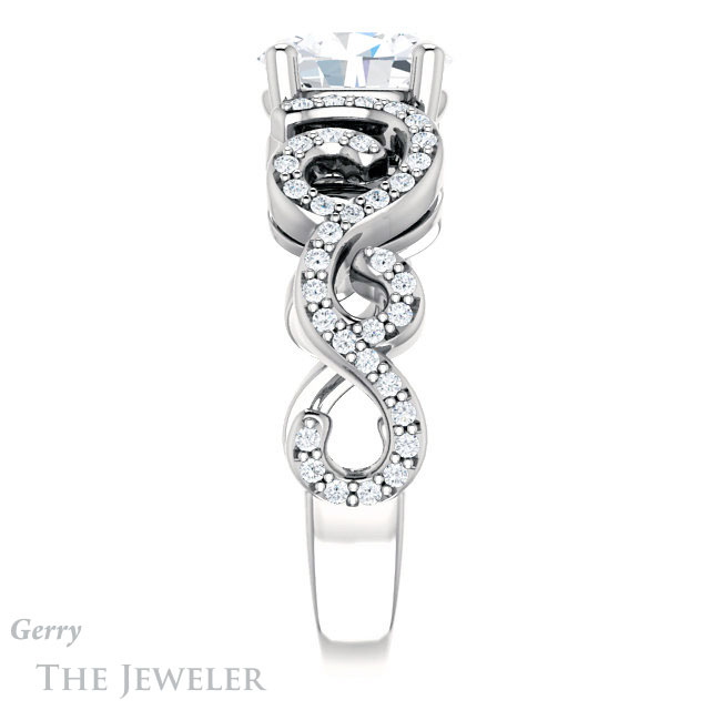 Oval Shaped Forever One Moissanite Engagement Ring #GTJ956-oval-fo-w 3 Oval Shaped Forever One Moissanite Engagement Ring #GTJ956-oval-fo-w