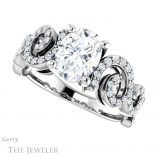 Oval Shaped Forever One Moissanite Engagement Ring #GTJ956-oval-fo-w 5 Oval Shaped Forever One Moissanite Engagement Ring #GTJ956-oval-fo-w