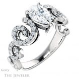 Pear Shaped Forever Brilliant Moissanite Engagement Ring #GTJ956-pear-fb-w