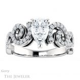Pear Shaped Forever Brilliant Moissanite Engagement Ring #GTJ956-pear-fb-w