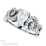 Pear Shaped Forever Brilliant Moissanite Engagement Ring #GTJ956-pear-fb-w