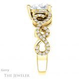 Pear Shaped Forever One Moissanite Engagement Ring #GTJ956-pear-fb-y 3 Pear Shaped Forever Brilliant Moissanite Engagement Ring #GTJ956-pear-fb-y