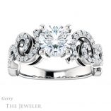 Round Cut Forever One Moissanite Engagement Ring #GTJ956-round-fo-w 1 Round Cut Forever One Moissanite Engagement Ring #GTJ956-round-fo-w