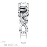 Round Cut Forever One Moissanite Engagement Ring #GTJ956-round-fo-w 3 Round Cut Forever One Moissanite Engagement Ring #GTJ956-round-fo-w