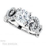 Round Cut Forever One Moissanite Engagement Ring #GTJ956-round-fo-w 5 Round Cut Forever One Moissanite Engagement Ring #GTJ956-round-fo-w