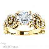 Round Cut Forever One Moissanite Engagement Ring #GTJ956-round-fo-y 1 Round Cut Forever One Moissanite Engagement Ring #GTJ956-round-fo-y