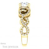 Round Cut Forever One Moissanite Engagement Ring #GTJ956-round-fo-y 3 Round Cut Forever One Moissanite Engagement Ring #GTJ956-round-fo-y