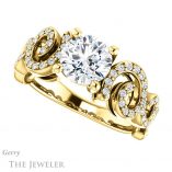 Round Cut Forever One Moissanite Engagement Ring #GTJ956-round-fo-y 5 Round Cut Forever One Moissanite Engagement Ring #GTJ956-round-fo-y