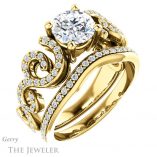 Round Cut Forever One Moissanite Engagement Ring #GTJ956-round-fo-y 6 Round Cut Forever One Moissanite Engagement Ring #GTJ956-round-fo-y